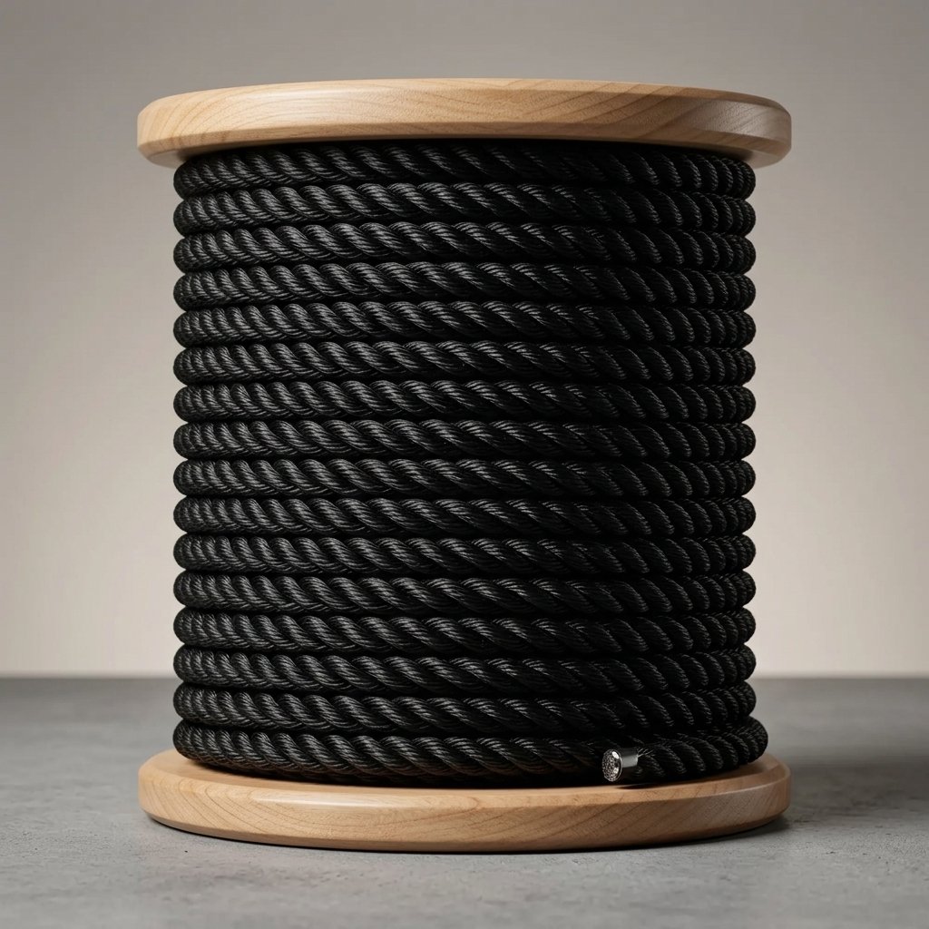 3 STRAND BLACK ROPE 100 METER  Ø 24MM